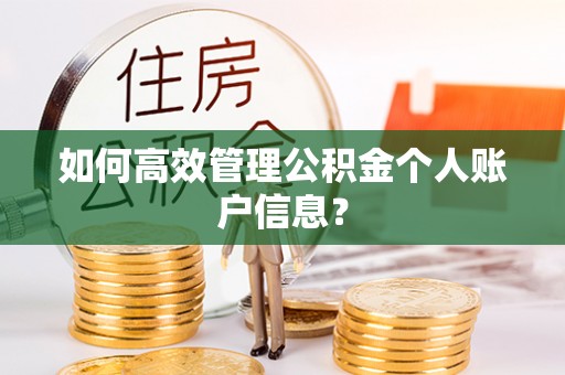 永年如何高效管理公积金个人账户信息？