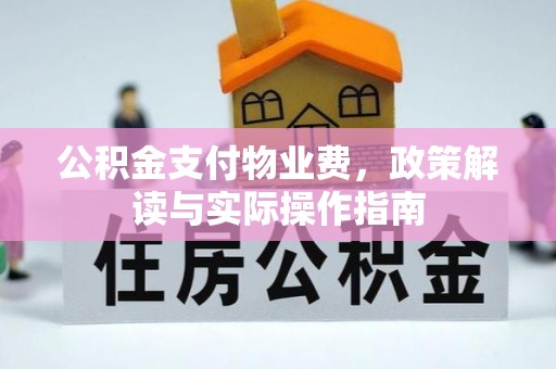 永年公积金支付物业费，政策解读与实际操作指南